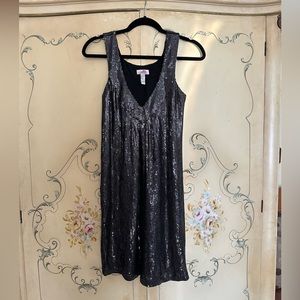 Black Sequined Shift Dress by Lotta Stensson
